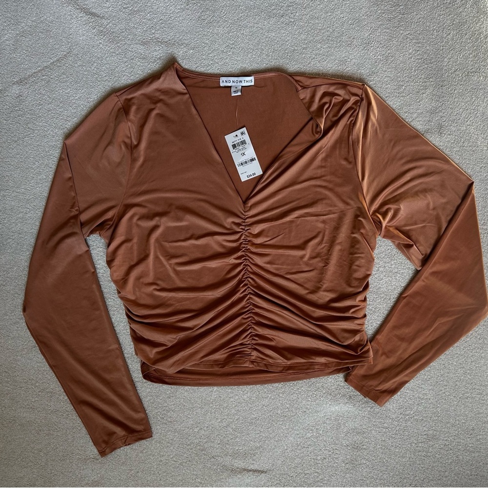 a new day Women's Long Sleeve Top - Rust Brown